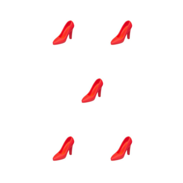 1/2/3/5 1:12 Kvinnliga högklackade skor för kvinnlig action Red 2cm 5PCS