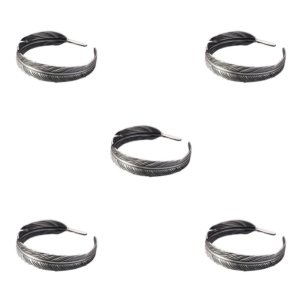 1/2/3/5 Alloy Funky Cuff Armband för män Present för alla tillfällen silver 5Set