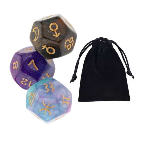 1/2/3/5 3st Akryl Astrologiska Tärningar Konstellationstärningar för Style B 1Set