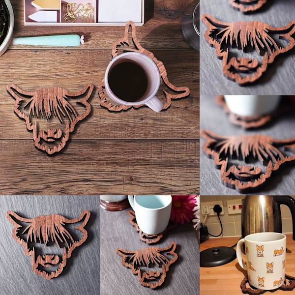 1/2/3/5 Rattan Placemat för Creative Thicken Khaki Leaf Shaped Brown 15 x 12 x 0.7cm 1Set