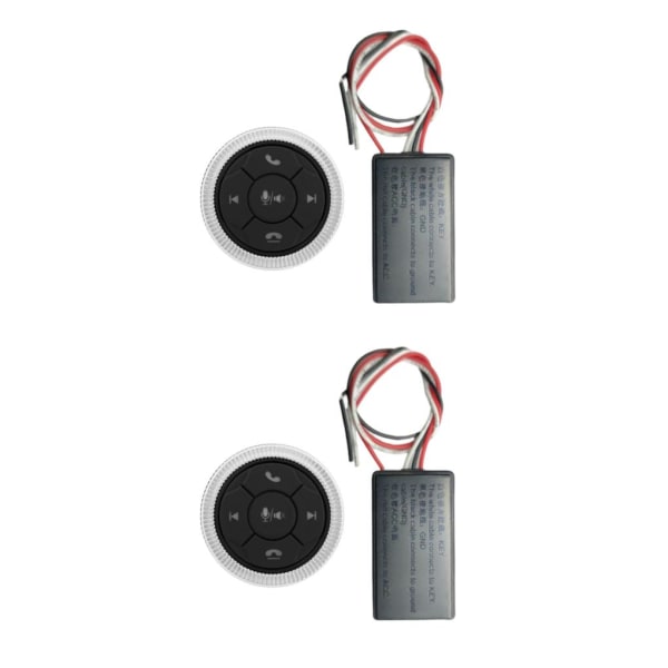 1/2/3/5 Universal Wireless Bluetooth Media Button 7 Key for För Silver 46x12mm 2Set