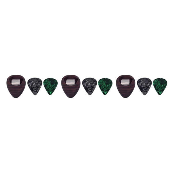 1/3/5 Rose Wood Guitar Pick Case Hjärtform Plectrum Box Gitarr 3Set