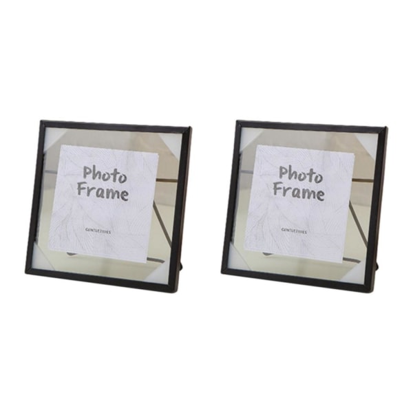 1/2/3 För Creative Nordic Metal Glas Photo Frame Crafts Home S Black 2Set