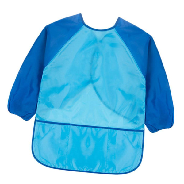 1/2/3 Barn Förkläde Långärmad Målning Ritning Vattentät Smock Dark Blue Sleeve L 1Set