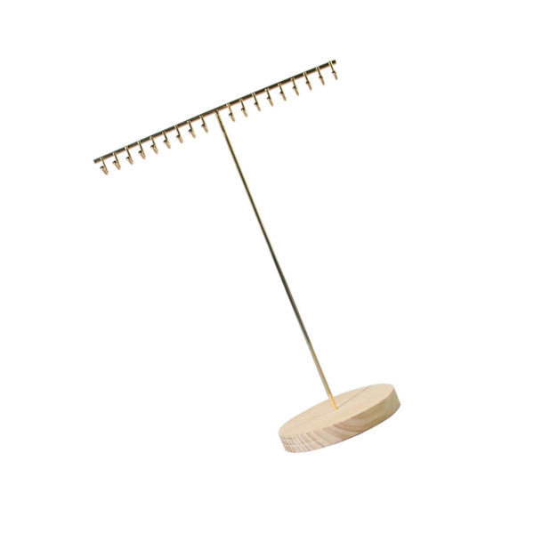 Smycken Organizer Stativ med trä Bas Modern Rack Hanger för Gold