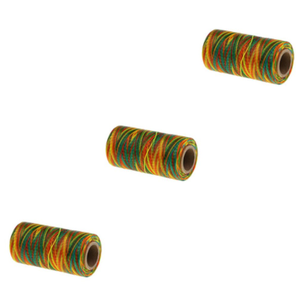1/3/5 150D 1 mm regnbågsfärg platt vaxad tråd Sysömmar 3Set
