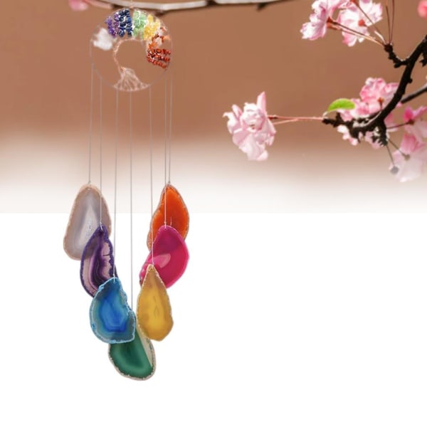 1/2/3/5 Wind Chime Crystal Agate Multicolor för inomhusbruk Slice 10cm 1Set