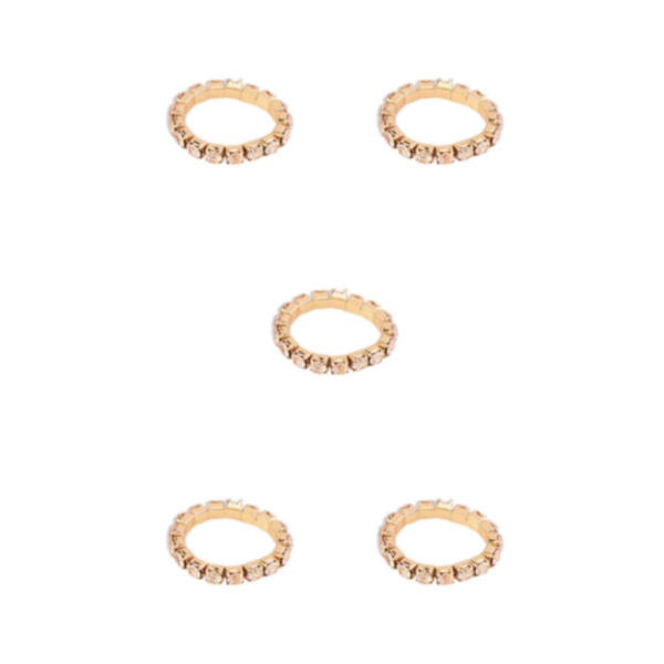 1/2/3/5 Stretch Crystal Ring Utsökt inläggning för Elegant golden 1 row 5PCS