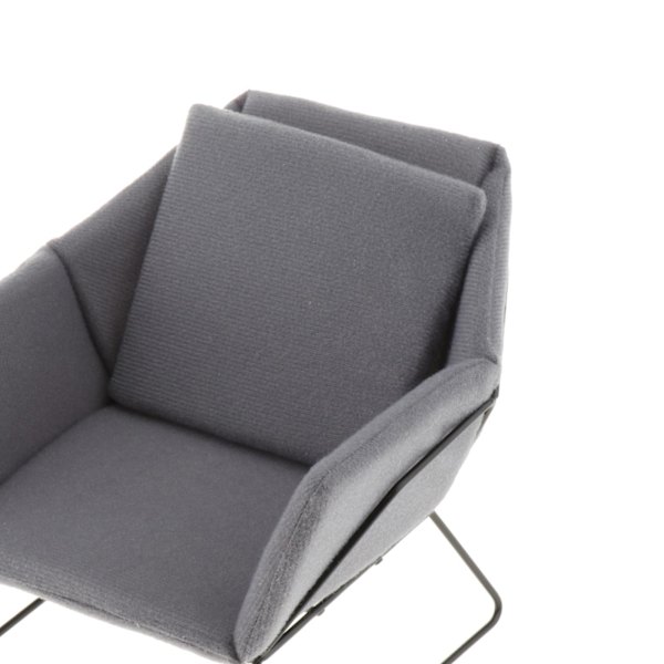 1/2 Miniatyr Soffa Fåtölj Möbel Soffa 1/6 Deep Gray 16.5x16.5x14.5cm 1Set