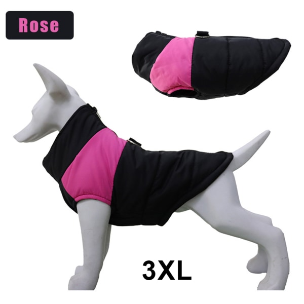 1/2 Pet Vinterkappa Vind- och Vattentät Jacka För Furry Friend pink 3XL 1Set