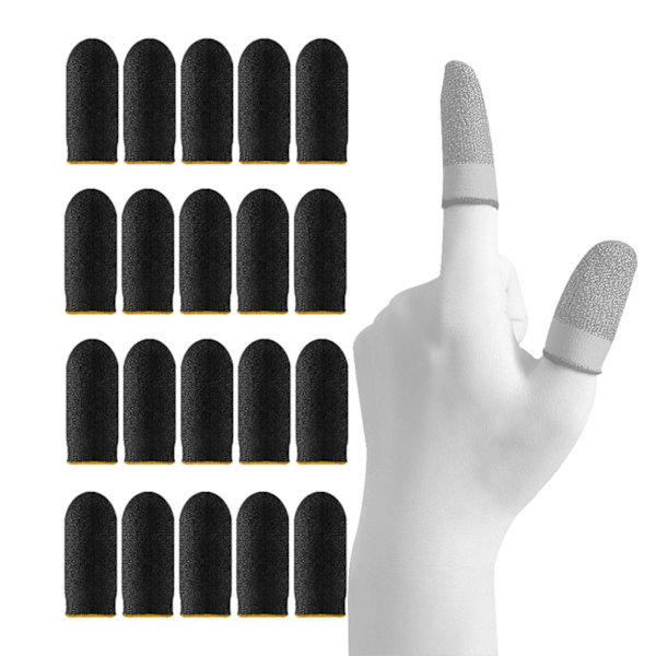 1/2/3/5 20 delar Gaming Finger Sleeves Anti Sweat Andas Yellow 45 x 25mm 1Set