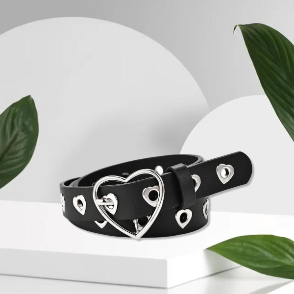 1/2 Läder PU Tillbehör Midjeband Läder Hjärta Midjeband black Heart B 106x2.3cm 106x2.3cm 1Set