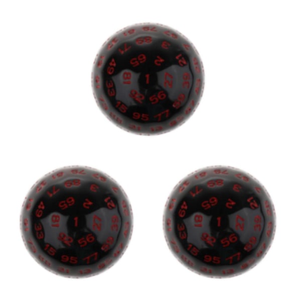 1/3 multi akryltärningar för bordsbräderollspel Red 48mm 3Set