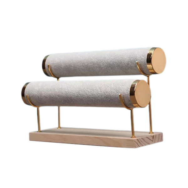 2-vånings armband Display Organizer Fristående för Grey Flocking