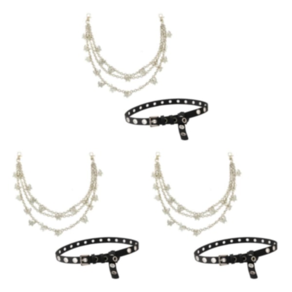 1/2/3 punk midjebälte kedja justerbar för kvinnor män flicka pojke Chain and Belt 155g 3Set