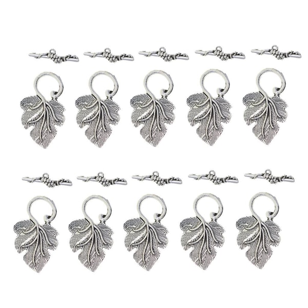 1/2/3 10 set Leaf OT Toggle Clasps Smycken Clasp Connectors Silver 1Set
