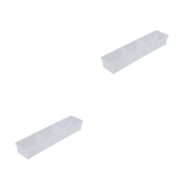 1/2 Multi Förvaringslåda Skrivbord Enkelt och snyggt transparentsmallsize 2PCS
