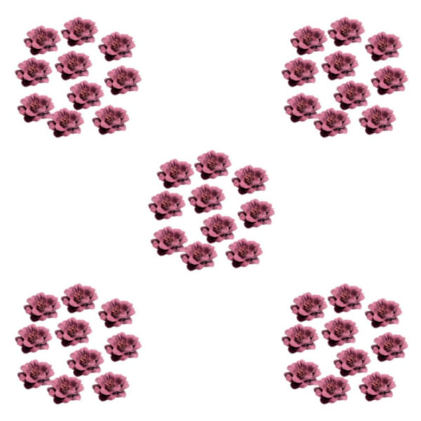 1/2/3/5 10 stycken Camellia Flower Heads för gör-det-själv-hårtillbehör Fuchsia 4.5cm 5Set