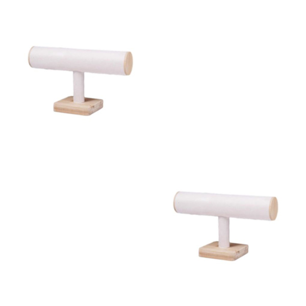 1/2 trätillverkat armbandsskärmstativ, hållbart och utsökt hantverk Beige 2Set