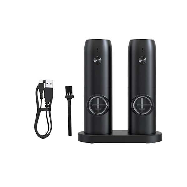 1/2/3 Electronic Pepper Mill USB Uppladdningsbar Justerbar Double with base 1Set