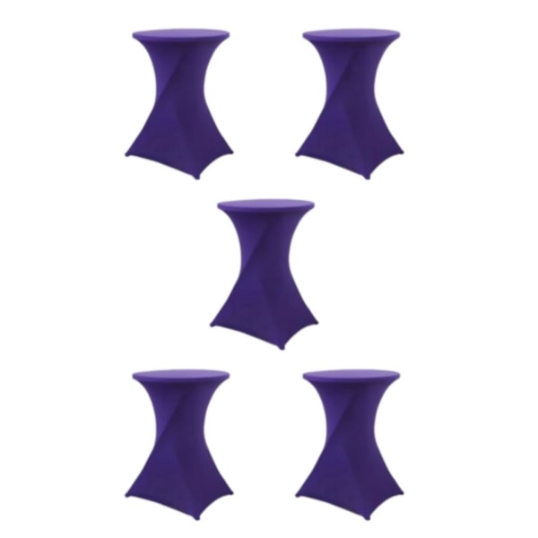 1/2/3/5 High Foot Bar Cover Stretch Rund Duk För Hotell purple 5Set