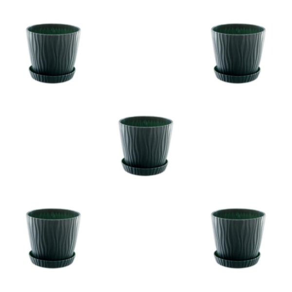 1/2/3/5 lätta och bärbara blomkrukor för inomhus och green S pot+S tray 5Set