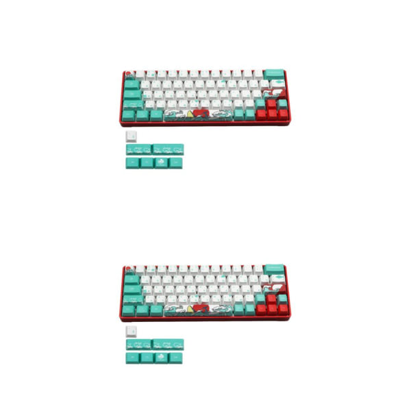 1/2 71 Nycklar Coral Sea Keycaps PBT Dye Sub Set For Cherry För MX Russian 2Set