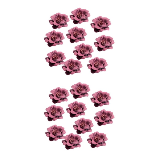 1/2/3/5 10 stycken Camellia Flower Heads för gör-det-själv-hårtillbehör Fuchsia 4.5cm 2Set