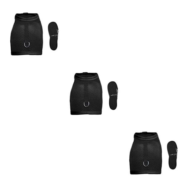 1/3 Hamster Kanin Marsvin Råtta Iller Andas Mesh Sele Black L 3PCS