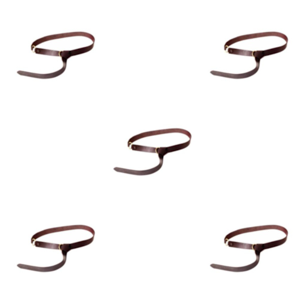 1/2/5 Premium PU Läder Ring Bälte Kostymtillbehör 160cm Deep Brown 160 x 3.5cm 5Set