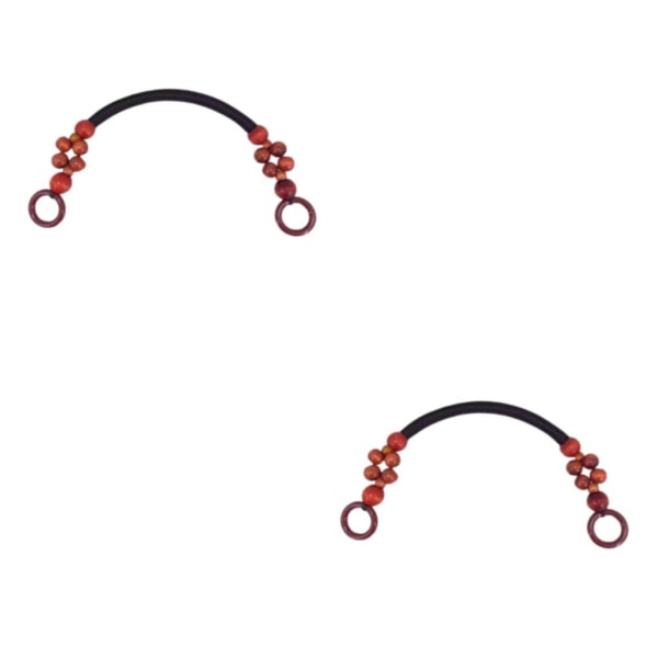 1/2/3 träpärlpåse Handtag Väska Rem Handväska Handtag Rem Red Brown 48cm 2Set