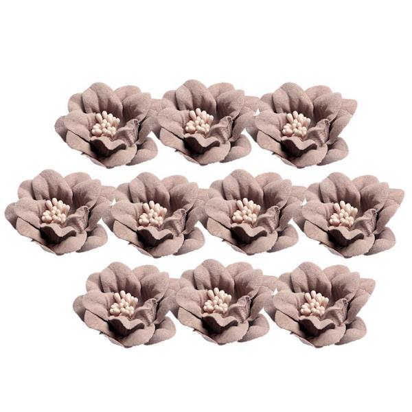 1/2/3/5 10 stycken Camellia Flower Heads för gör-det-själv-hårtillbehör Coffee 4.5cm 1Set