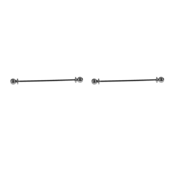 1/2/5 mäns runda huvudskjorta Krage Clip Bar Pin Clip Tie Brosch Silver 65 x 6mm 2Set