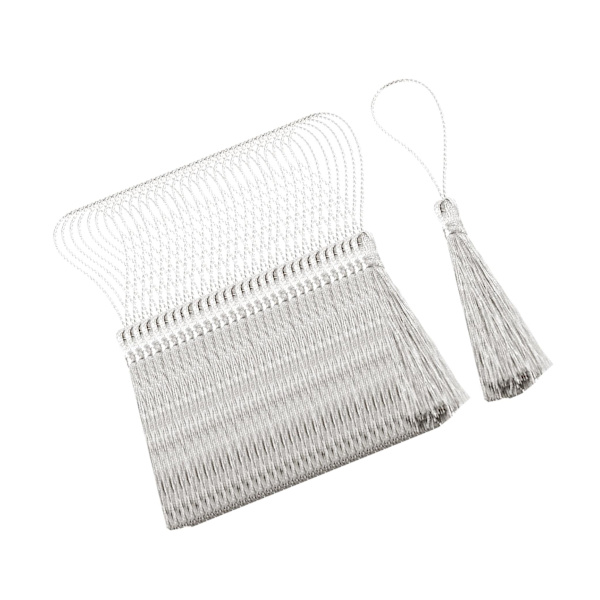 1/2/5 30x Silkeslen handgjorda mjuka tofsar Floss Bokmärke Tofsar med Silver 10cm 1Set