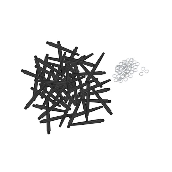 1/2/3/5 50x För Shafts 2BA Dart Tillbehör med skydd 45mm Black 1Set
