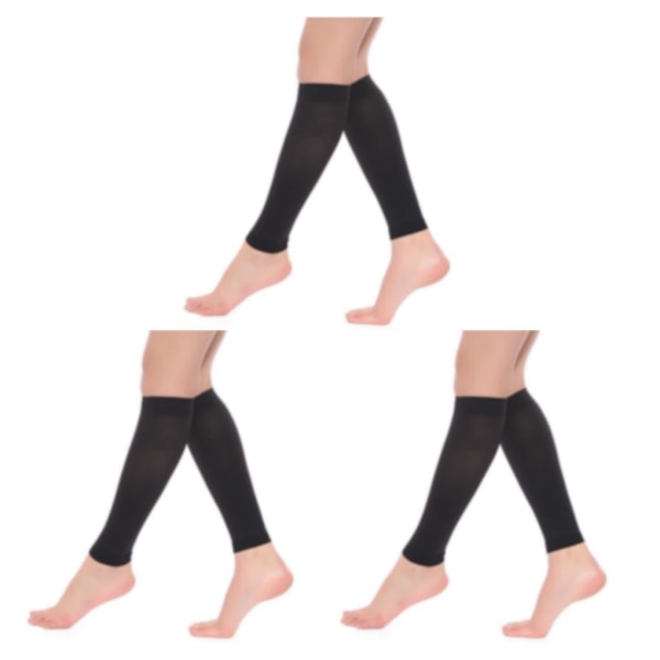 1/2/3/5 Dam S Calf Compression Strumpor Bekväma och black XL 3Set
