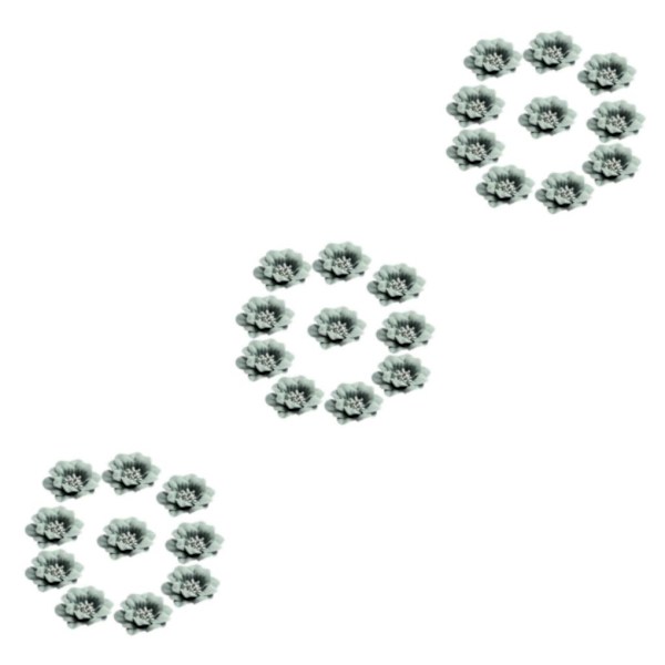 1/2/3/5 10 stycken Camellia Flower Heads för gör-det-själv-hårtillbehör Green 4.5cm 3Set