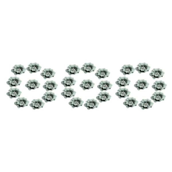 1/2/3/5 10 stycken Camellia Flower Heads för gör-det-själv-hårtillbehör Green 4.5cm 3Set