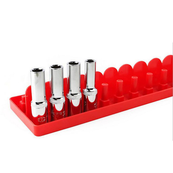1/2 Socket Organizer Hållare Rack Sleeve Förvaringsfäste Verktygslåda Red Imperial L 1Set
