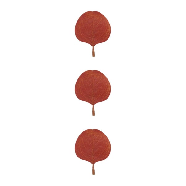 1/2/3/5 50x realistiska konstgjorda eukalyptusblad för inomhus eller maple-leaf red 3Set
