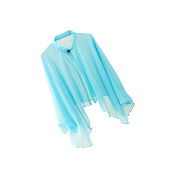 Mode Boho Kvinnor Chiffong Cardigans Loose Sheer Top Jacka Blue 140x53cm