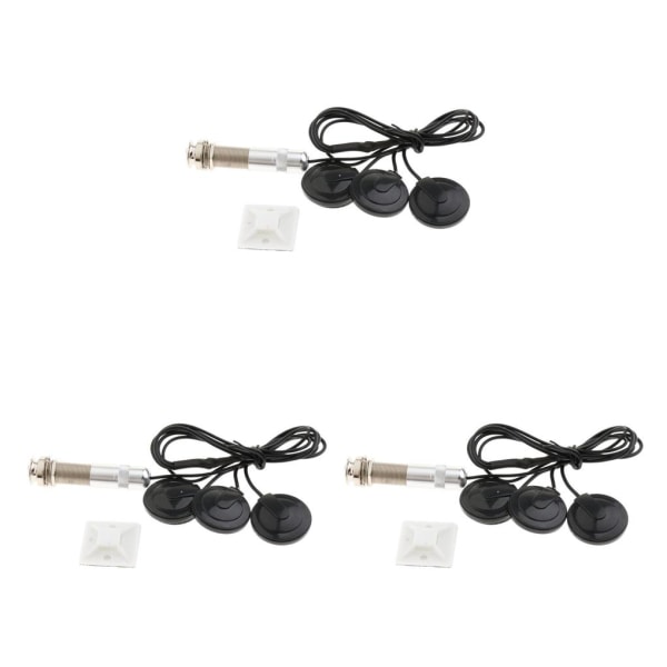 1/3/5 Multifunktions akustisk gitarr pickup 14 Endpin Röd 3 Transducer Pickup 3PCS