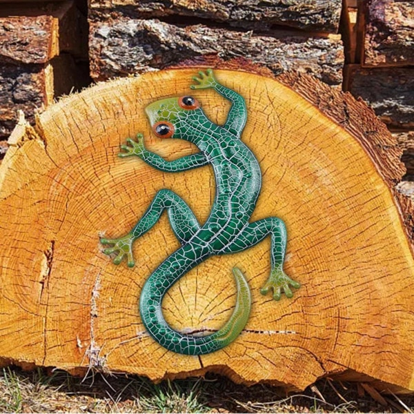 Härlig Gecko Väggskulptur Hängande För Lizard Art for Dining Green