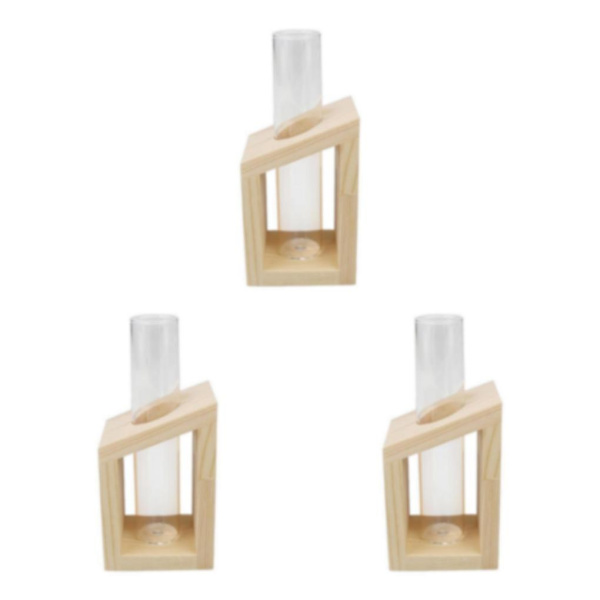 1/2/3 Glasprovrör Vas Planteringskärl Växt Terrarium för Beige 1 Tube 3Set