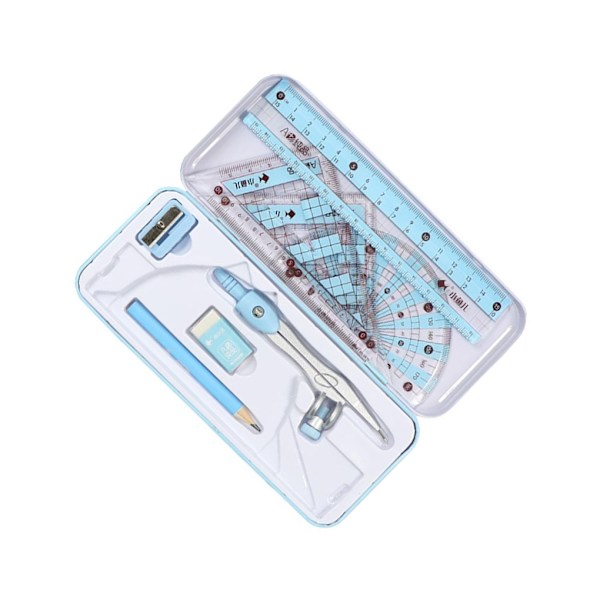 1/3 Math Geometry Kit 8st Studenttillbehör Gradskiva för 1Set