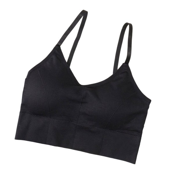 1/2/3/5 Dam Tank Crop Top BH Sexiga Underkläder Underkläder Bralette Black 2PCS