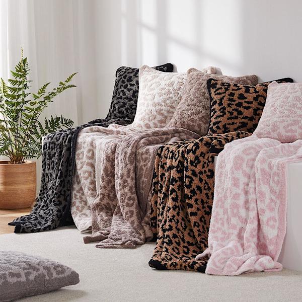 1/2/3 Throw Blanket Leopard Print Flanell Fleece Filtar Plysch light tan 40x47in 1Set