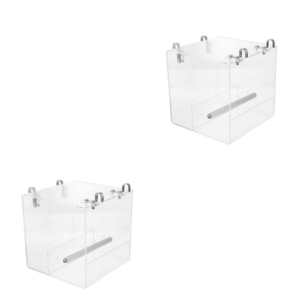 1/2/3 transparent färg fågelvattenbadkar Lätt att installera Feeder 13*11*13CM 2Set