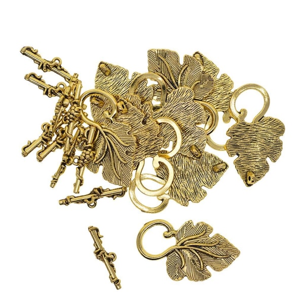 1/2/3 10 set Leaf OT Toggle Clasps Smycken Clasp Connectors Golden 1Set