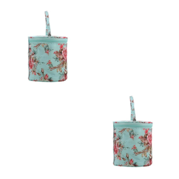 1/2 Resegarn Förvaringsväska Tote Small Holder Case Present för Flower 14 x 15cm 2Set